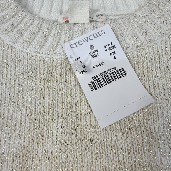 Crewcuts Girls Sweater Chambray Dress Long Sleeve Gold Threading 6 NWT Ruffle - Picture 5 of 14